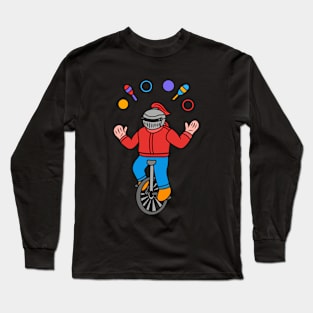 Cartoon knight juggler ride unicycle Long Sleeve T-Shirt